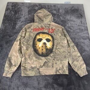 Friday the 13th hoodie Jason Camo M Halloween graphic horror movie slasher